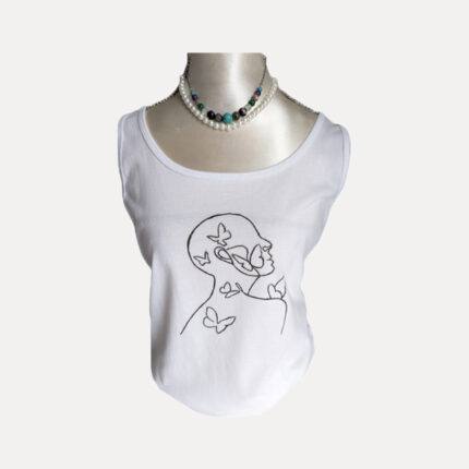 Butterfly sleeveless t-shirt