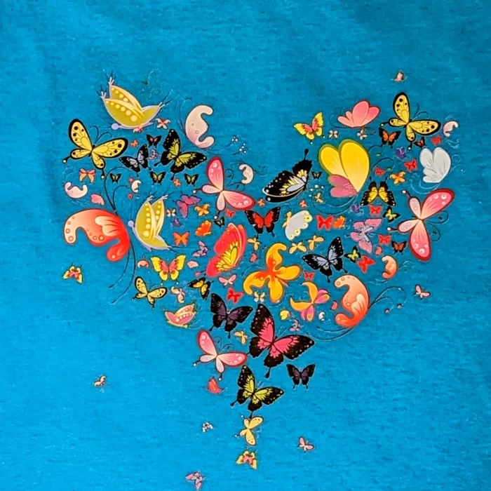 Butterfly Heart, Short-sleeve, XL-Youth design